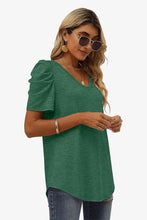 Load image into Gallery viewer, V-Neck Puff Sleeve Tee