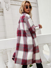 Load image into Gallery viewer, Plaid Longline Shirt Jacket