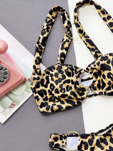 Load image into Gallery viewer, Leopard Ring Detail Bikini Set