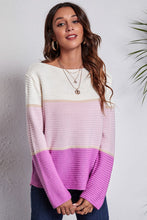 Load image into Gallery viewer, Color Block Horizontal Ribbing Sweater