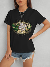 Load image into Gallery viewer, Lucky Clover Round Neck Short Sleeve T-Shirt