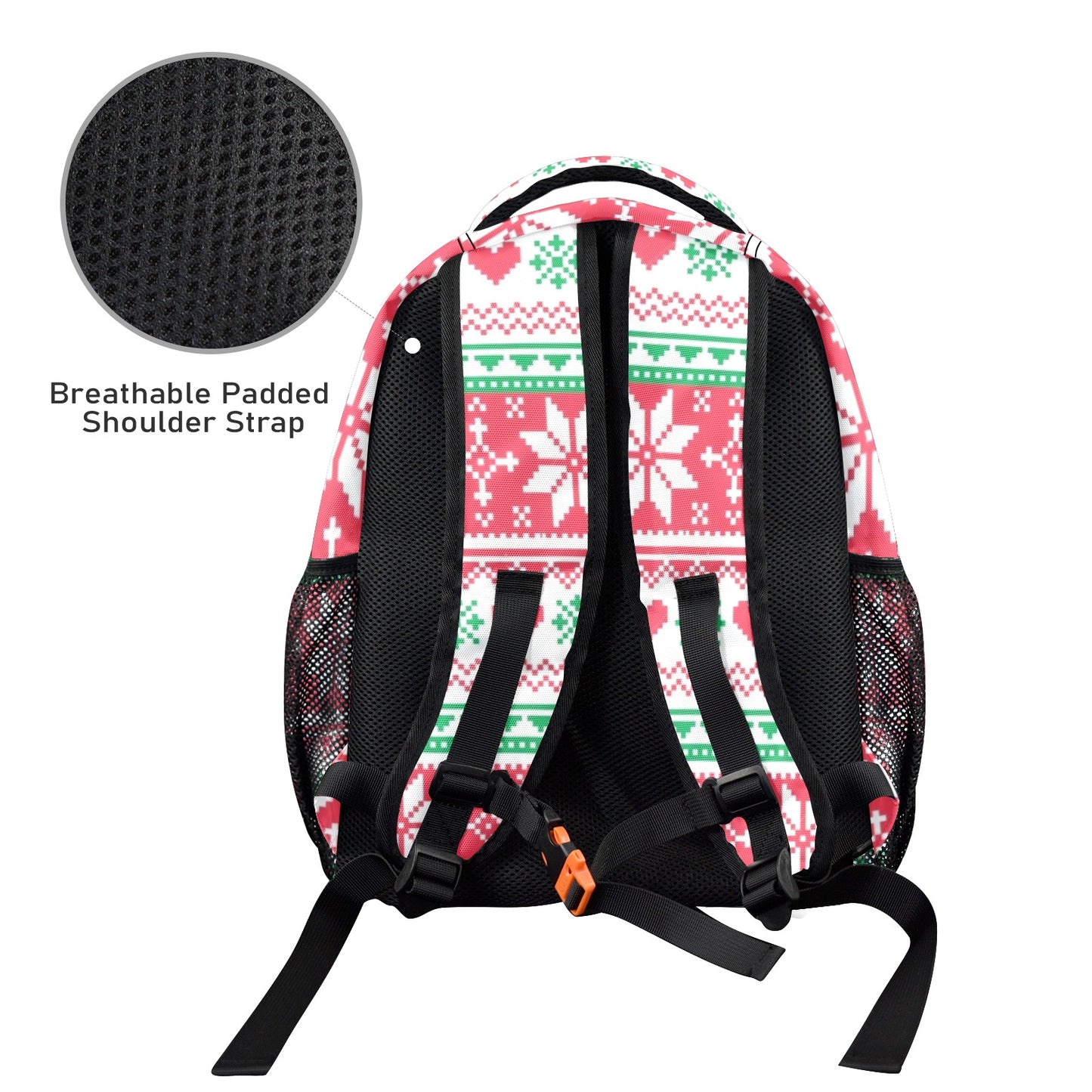 Traci K Collection Holiday Heart Flake Backpack 17-inch Casual Backpack