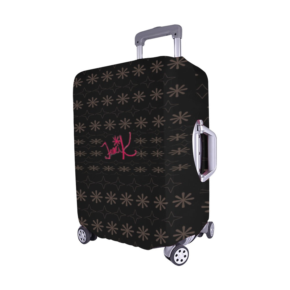 Traci K Designer Patterned Black  Luggage Cover/Medium 22"-25"