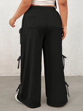 Load image into Gallery viewer, Plus Size Bow Elastic Waist Wide Leg Pants
