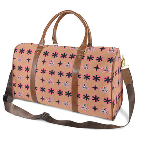 Traci K Designer Patterned Large Capacity Travel Bag Leather Large Capacity Travel Bag-Large (Brown Long Patch) (1736)