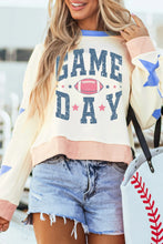 Load image into Gallery viewer, GAME DAY Star Patch Round Neck Long Sleeve Sweatshirt
