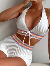 Load image into Gallery viewer, Backless Textured Halter Neck Two-Piece Swim Set
