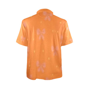 Traci K Orange Put a Bow On It Designer Men Polo Shirt Men's All Over Print Polo Shirt (Model T55)