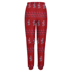 Traci K Signatured Patterned Joggers Red Pant Women's Sweatpants