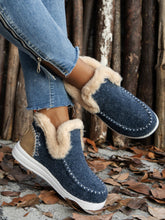 Load image into Gallery viewer, Furry Suede Round Toe Flat Sneakers
