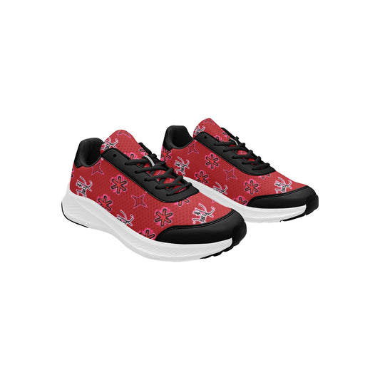Traci K Designer Signatured Pattern Athletic Shoes Red/Black Women's Mudguard Running Shoes (Model 10092)