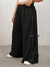 Load image into Gallery viewer, Plus Size Bow Elastic Waist Wide Leg Pants
