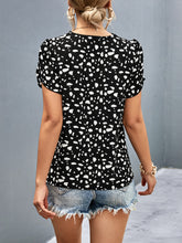 Load image into Gallery viewer, Animal Print V-Neck Petal Sleeve Blouse
