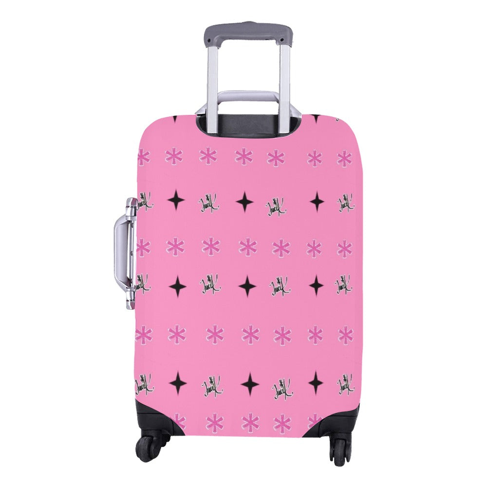 Traci K Signature Designer Patterned Pink Luggage  Cover/Medium 22"-25"