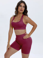 Load image into Gallery viewer, Scoop Neck Wide Strap Top and Shorts Active Set
