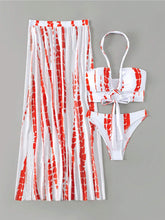 Load image into Gallery viewer, Printed Halter Neck Three-Piece Swim Set
