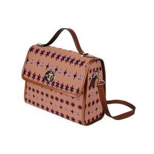 Traci K Original Signatured Pattern Bag Waterproof Canvas Bag-Brown (All Over Print) (Model 1641)