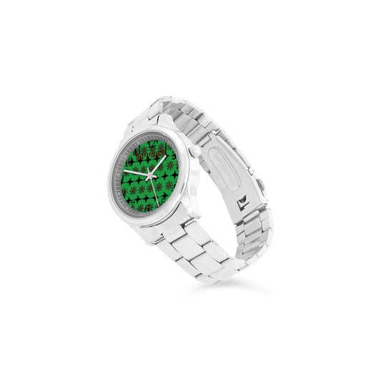 Traci K* Collection Designer Signature Pattern Watch Men's Stainless Steel Watch(Model 104)
