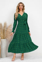 Load image into Gallery viewer, Swiss Dot Tied Surplice Flounce Sleeve Dress
