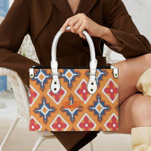 Load image into Gallery viewer, Traci K Designer Western Motif PU Leather Hand Bag White Handle (Model 1747)
