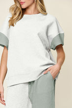 Load image into Gallery viewer, Double Take Full Size Texture Contrast T-Shirt and Wide Leg Pants Set
