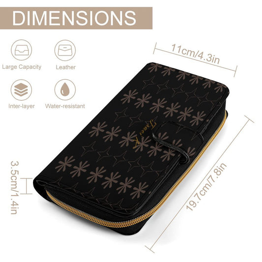 Traci K Luxury Designer Signature Patterned Leather Wallet Leather Wallet