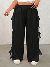 Load image into Gallery viewer, Plus Size Bow Elastic Waist Wide Leg Pants
