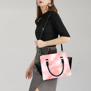 Traci K Designer Pink Shimmer Handbag Black Shoulder Handbag-New (1653)