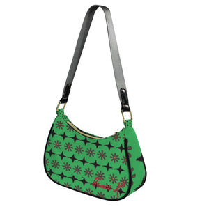 Traci K Designer Patterned Green Shoulder Bag Women's Shoulder Bag-Grey Strap (Model 1748)