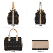 Load image into Gallery viewer, Traci K Signature Pattered Designer Travel Overnight Bag Boston Leather Handbag-Khaki Handle (Model 1746)
