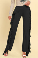 Load image into Gallery viewer, Fringe Trim Wide Leg Pants
