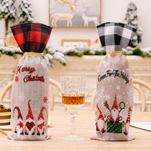 Load image into Gallery viewer, 2-Piece Christmas Plaid Wine Bottle Covers
