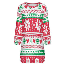 Load image into Gallery viewer, Traci K Collection Women&#39;s Holiday Red/White/Green Sweater Dress
