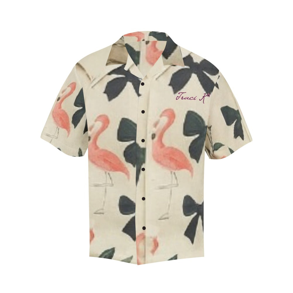 Traci K Put a Bow On It / Flamingo Men Vacation Shirt Hawaiian Shirt (Model T58)