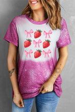 Load image into Gallery viewer, Strawberry Round Neck Short Sleeve T-Shirt
