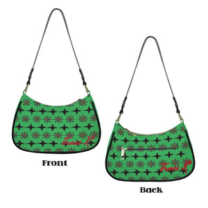 Traci K Designer Patterned Green Shoulder Bag Women's Shoulder Bag-Grey Strap (Model 1748)