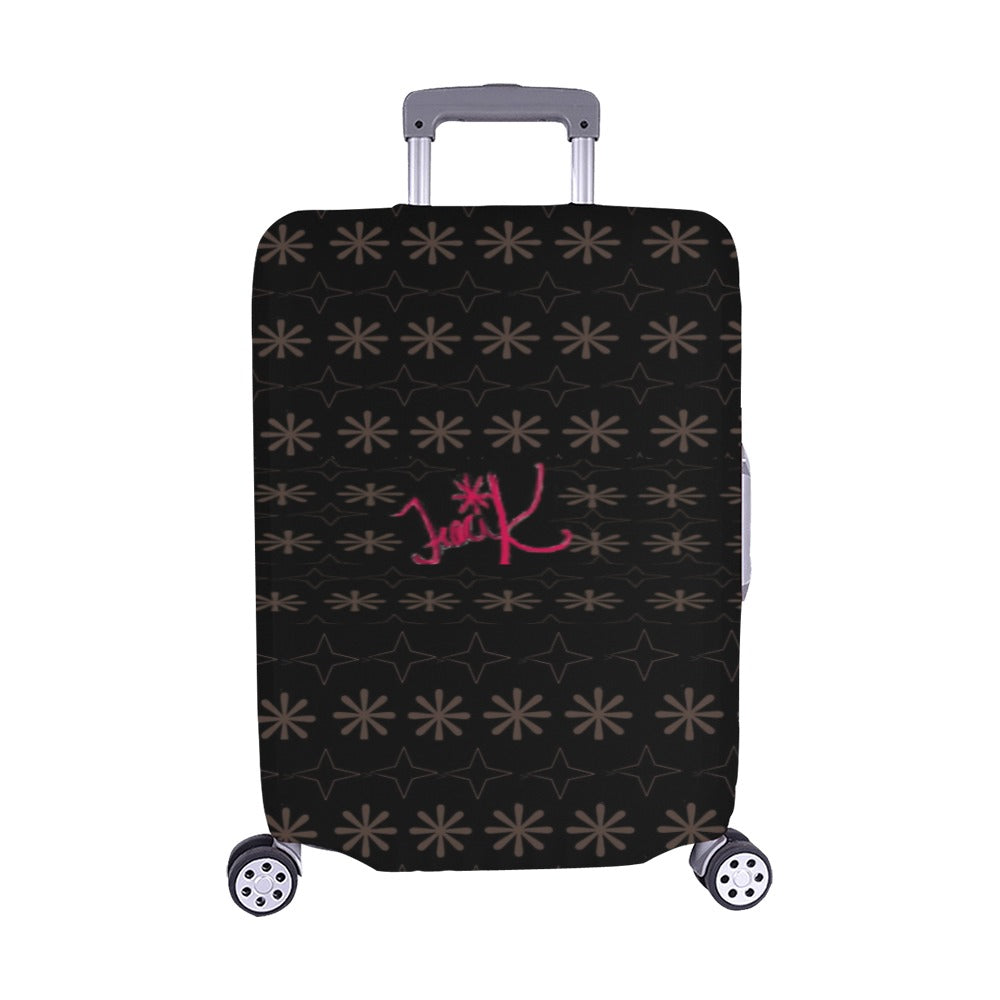 Traci K Designer Patterned Black  Luggage Cover/Medium 22"-25"