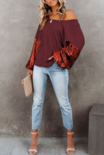 Load image into Gallery viewer, Sequin Crisscross Boat Neck Long Sleeve Blouse
