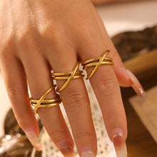 Load image into Gallery viewer, 18K Gold-Plated Crisscross Ring
