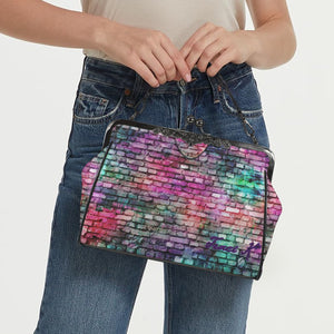 Traci K Signatured Colorful Brickwall KissLock Bag Kisslock Crossbody Shoulder Bag (Model 1752)