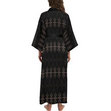 Load image into Gallery viewer, Traci K* Designer Pattern Long Kimono Robe Black Long Kimono Robe
