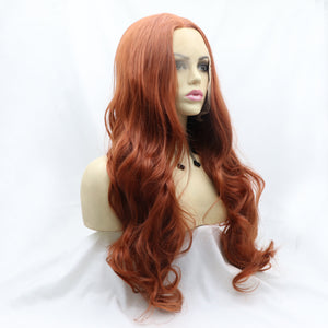 13*3" Lace Front Wigs Synthetic Long Wavy 24" 130% Density