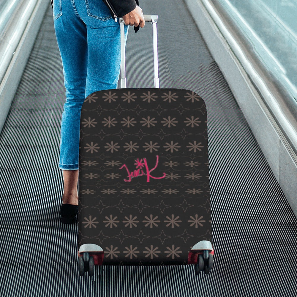 Traci K Designer Patterned Black  Luggage Cover/Medium 22"-25"