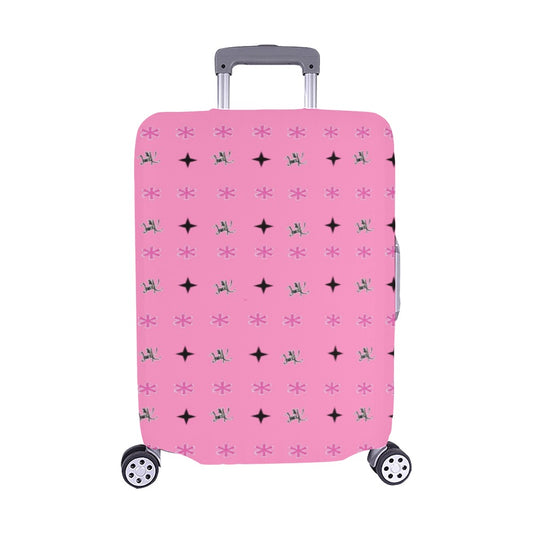 Traci K Signature Designer Patterned Pink Luggage  Cover/Medium 22"-25"