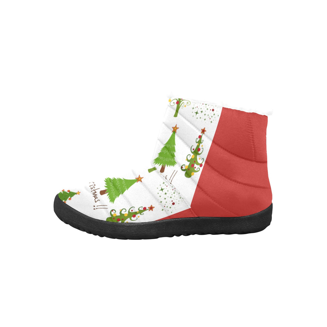 Christmas Tree Boots Women's Cotton-Padded Shoes (Model 19291)