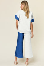 Load image into Gallery viewer, Double Take Full Size Texture Contrast T-Shirt and Wide Leg Pants Set
