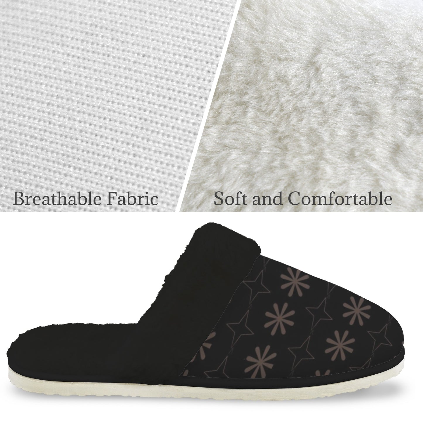 Traci K Signature Designer Womens Slippers Women's Fur Trim Thick-Sole Indoor Slippers