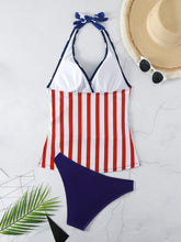 Load image into Gallery viewer, Star &amp; Stripes Halter Neck Two-Piece Swim Set
