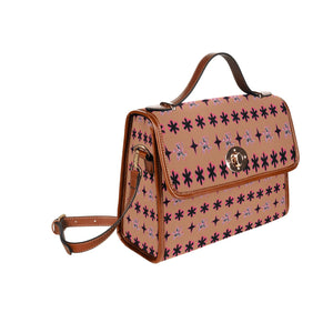 Traci K Original Signatured Pattern Bag Waterproof Canvas Bag-Brown (All Over Print) (Model 1641)