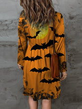 Load image into Gallery viewer, Double Take Full Size Halloween Theme Round Neck Long Sleeve Magic Dress
